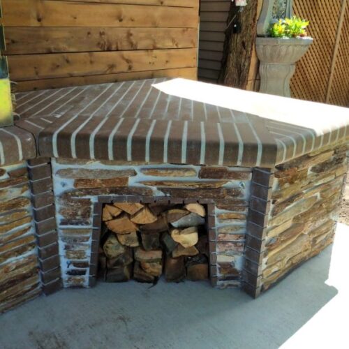 Firebrick bbq and oven outdoor kitchen