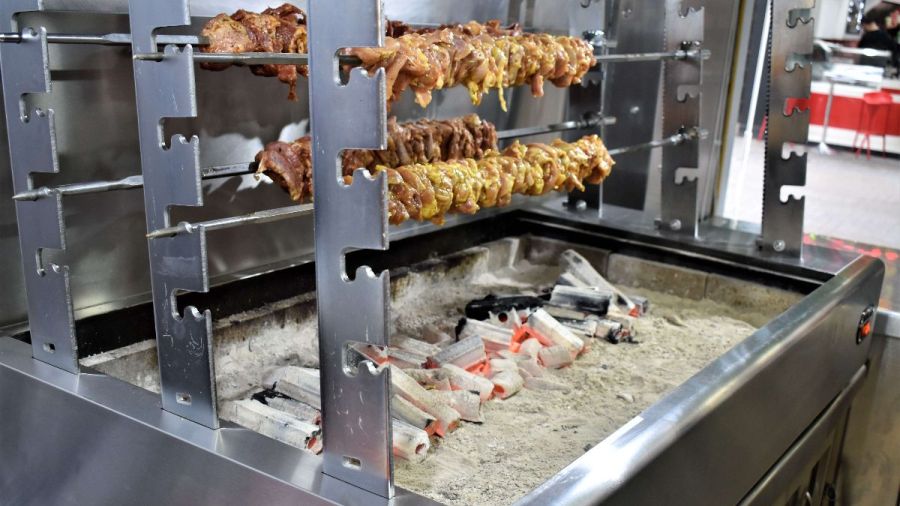 commercial charcoal rotisserie