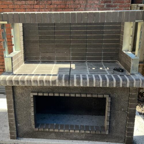 Black firebrick bbq and rotisserie for whole lamb pig