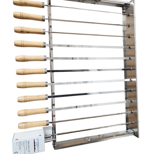 Flat skewers rotisserie automatic grill