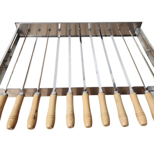 Flat skewers rotisserie automatic grill