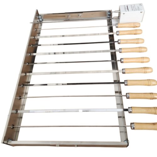 Flat skewers rotisserie automatic grill